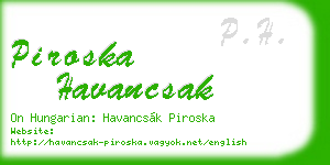 piroska havancsak business card
