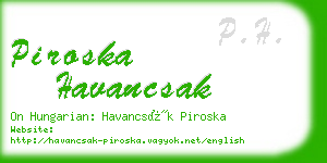 piroska havancsak business card